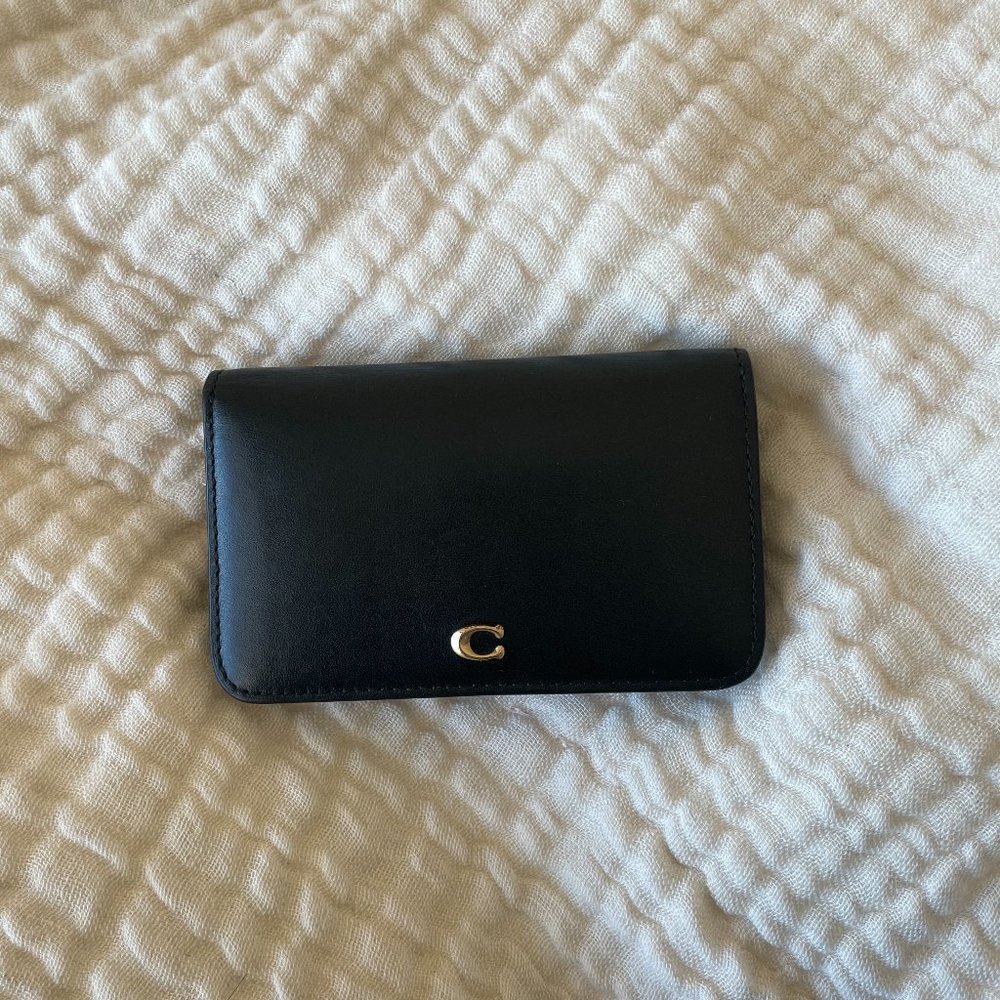 Coach Slim Card Case Black Wallet